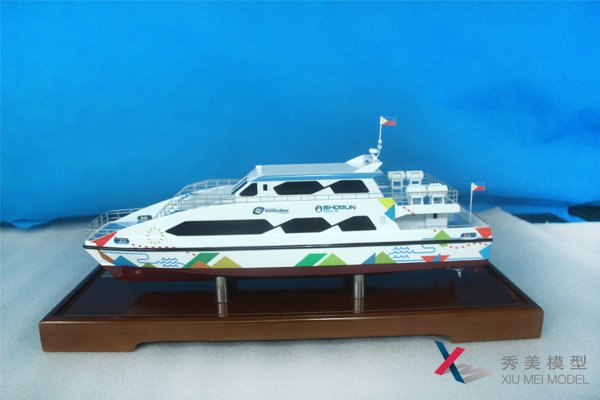 船舶模型,28米双体船模型,3D打印游船模型