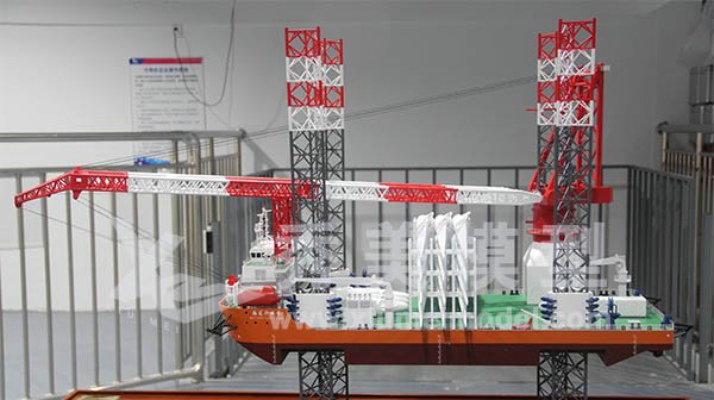 3D打印船舶模型 风电安装船模型 海工平台模型设