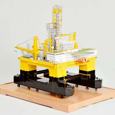 海工模型，半潜式钻井平台模型D90半潜式钻井平