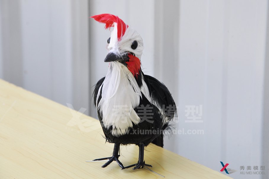 仿真动物模型-红头啄木鸟模型|秀美模型